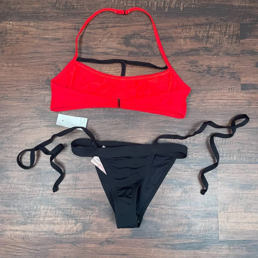Chromat Bikini Top and Bottom NWT Black/Red Sz S NWT - Picture 9 of 11